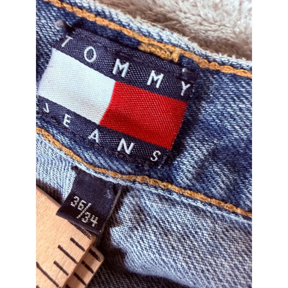 Vtg Tommy Jeans 1985 Denim Jeans Men's 36x34 Relaxed Fit Light Wash Y2K